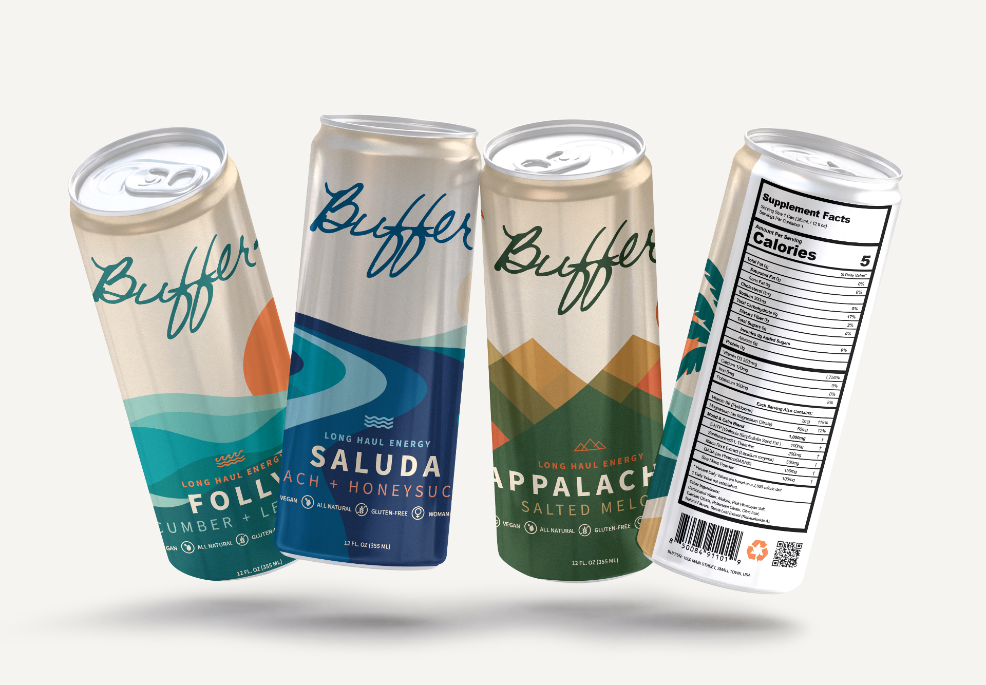 The full Buffer can lineup — Saluda, Appalachia, and Folly